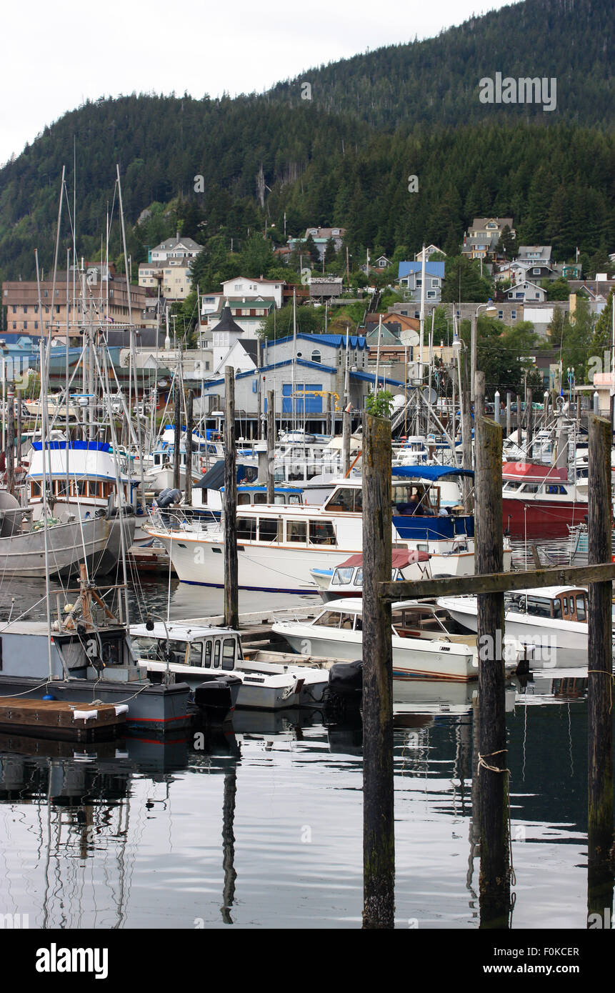 Scene of quiet harbor in Ketchikan Alaska Stock Photo Alamy