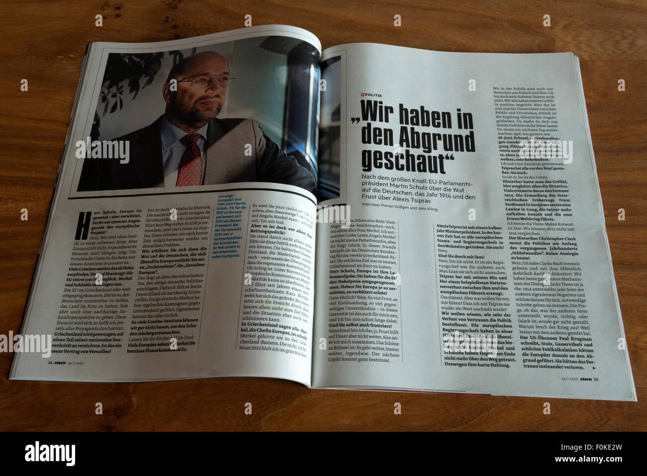 Martin Schulz (SDP) interview, Stern magazine Stock Photo