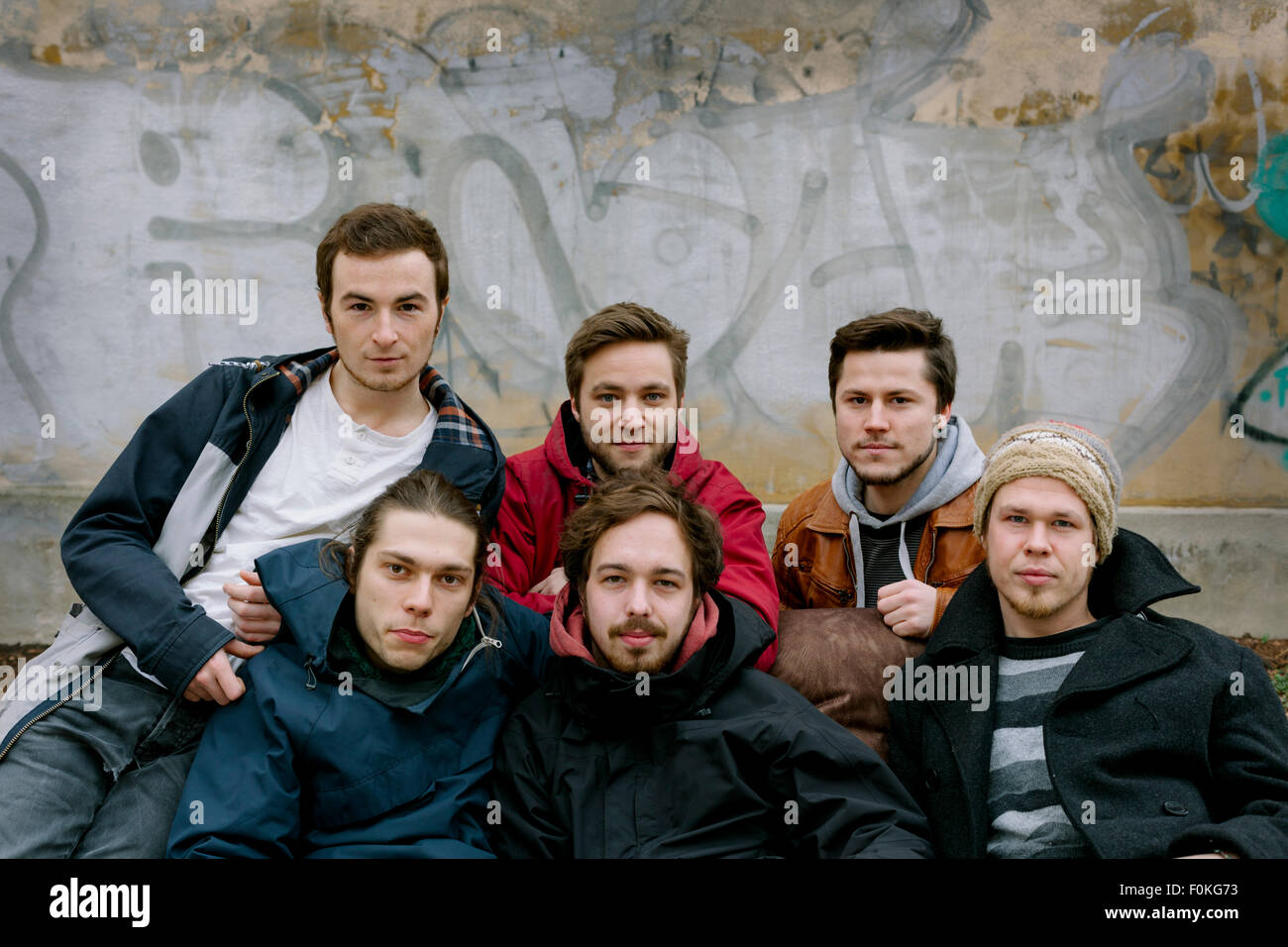 Group picture of six friends Stock Photo - Alamy