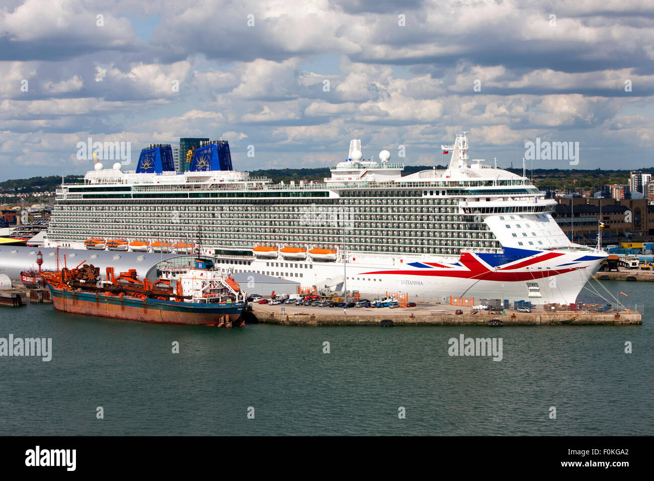 MV Britannia cruise ship of the P&O Cruises fleet docked at Southampton