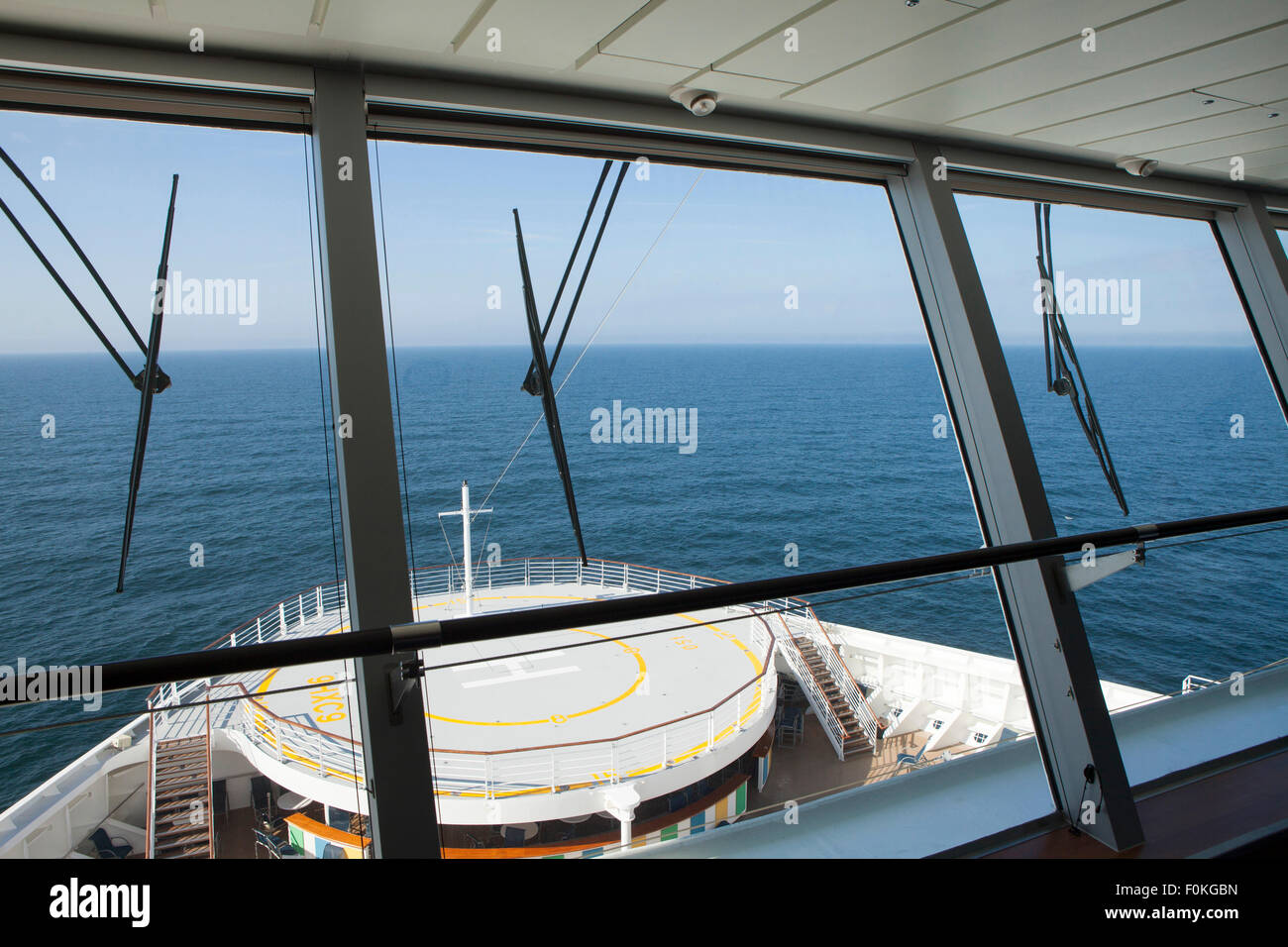 Inside a modern cruise ship bridge navigating in the ocean The Celebrity Eclipse Stock Photo