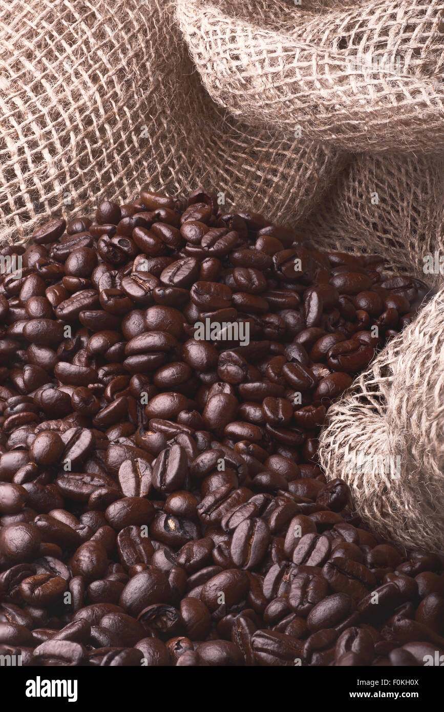 An image of freshly roasted dark coffee beans Stock Photo - Alamy