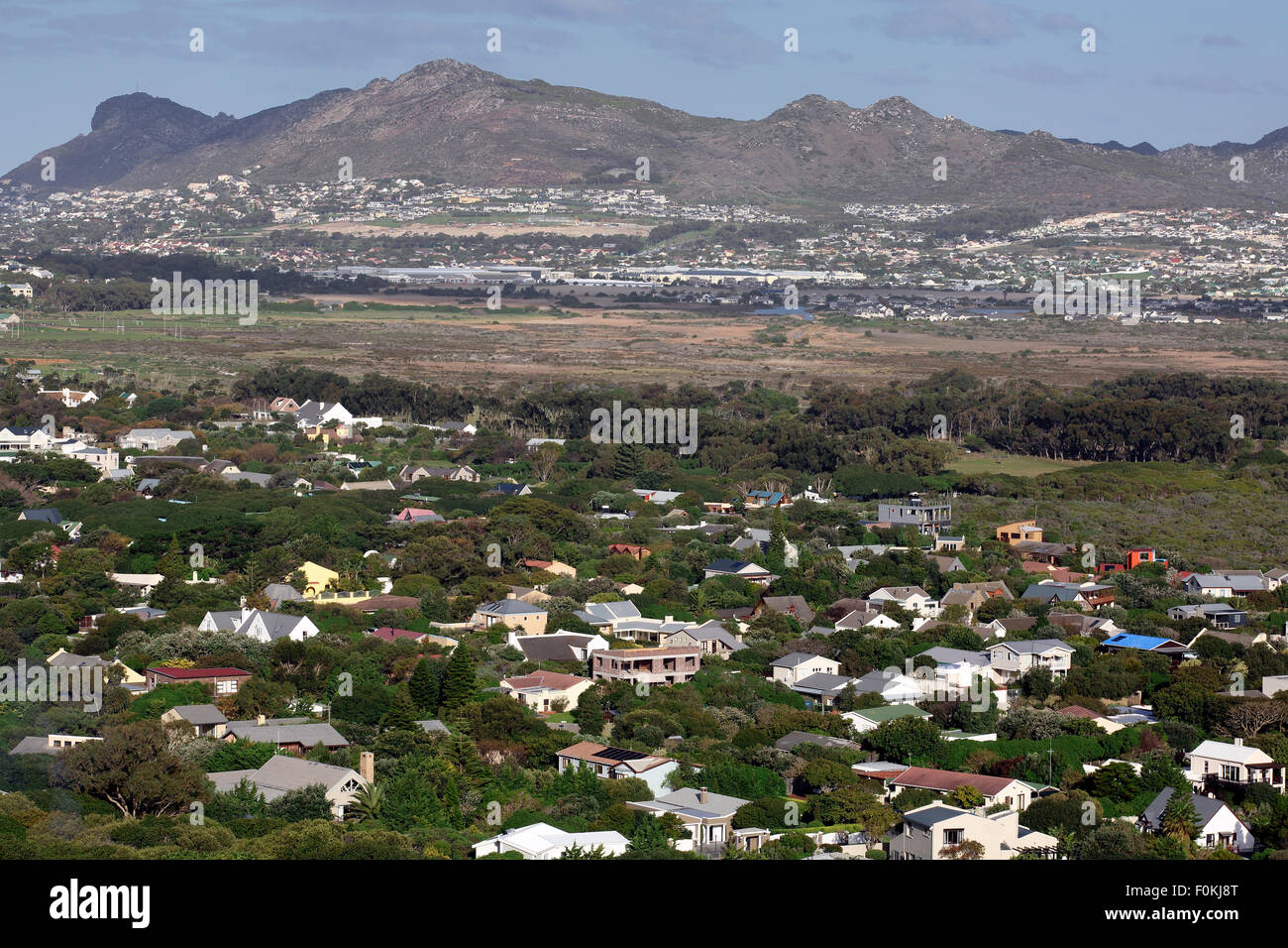 Elevated scenic view of Noordhoek, Cape Town, South Africa Stock Photo
