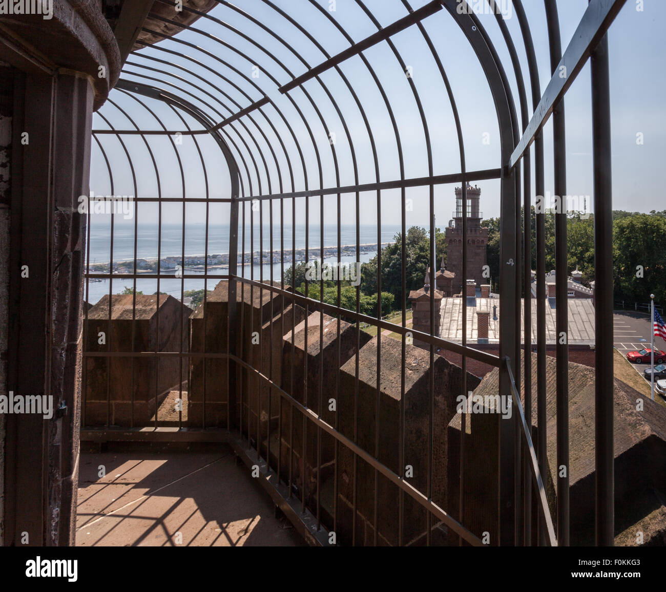 View of South Tower, Sandy Hook, Navesink River, and the Atlantic Ocean