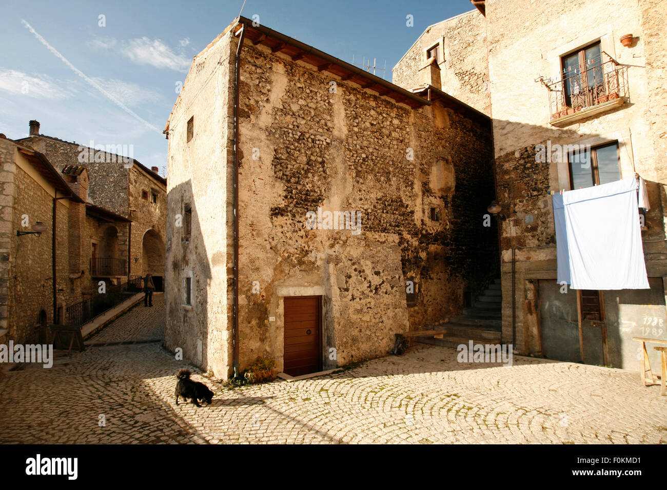 Italy, Abruzzo, Houses and square in mountain village Stock Photo Alamy