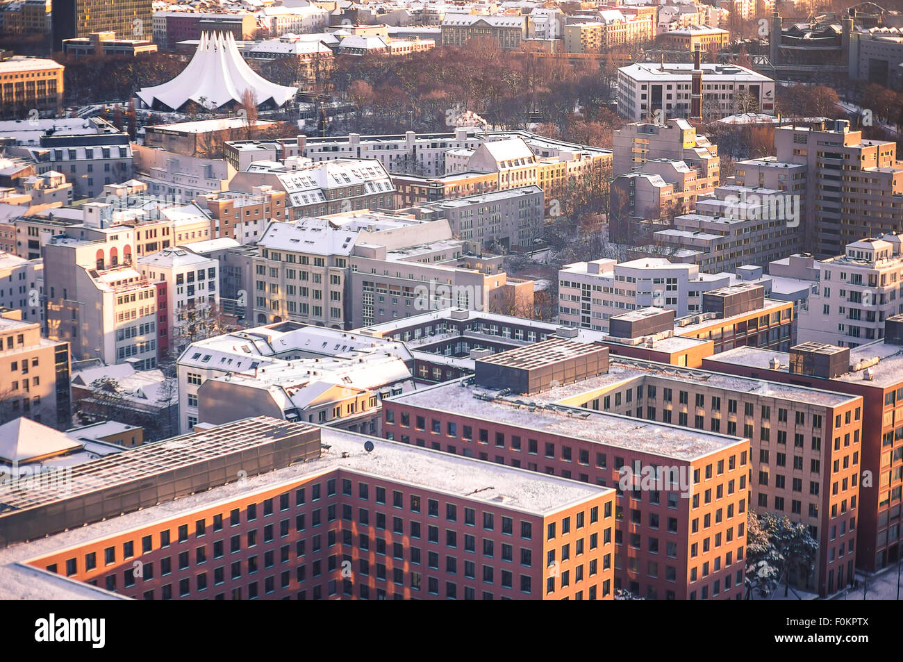 Germany, Berlin, City center, Park and houses in winter Stock Photo - Alamy