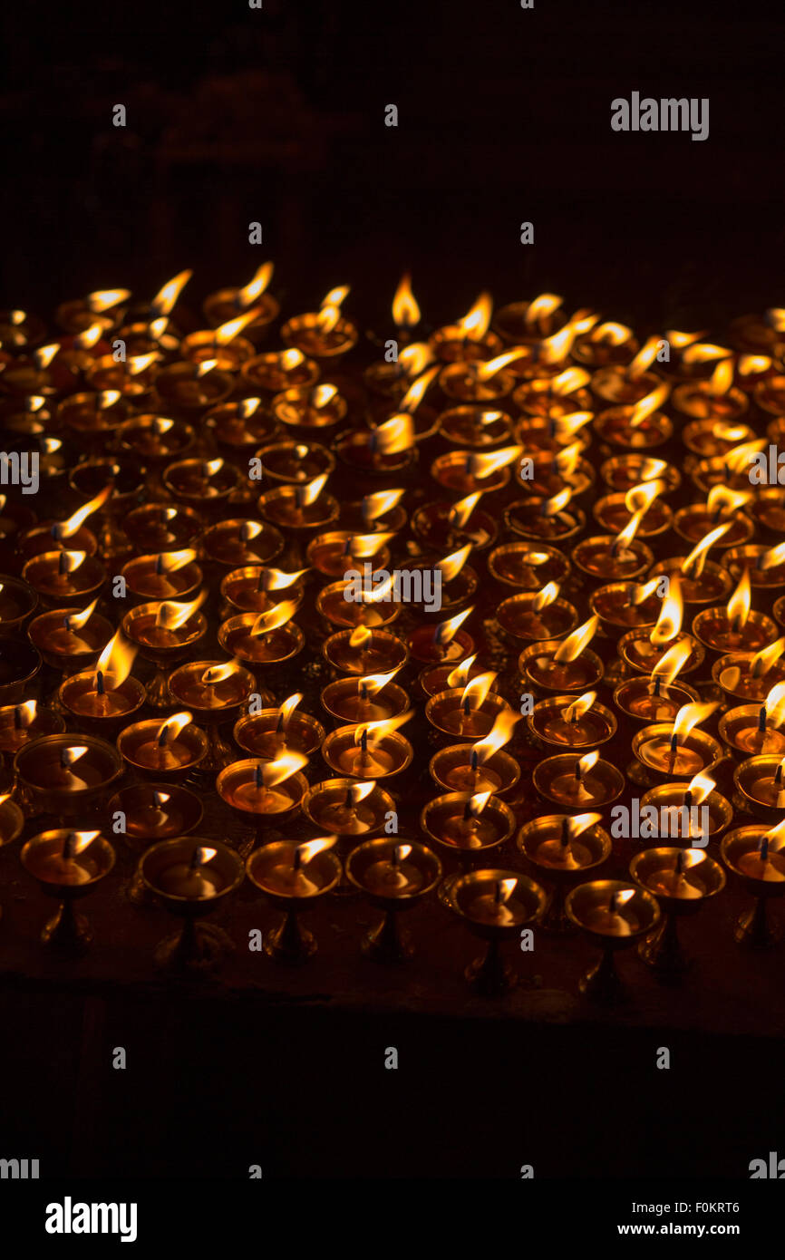 Church candles in a temple in Kathmandu, Nepal Stock Photo Alamy