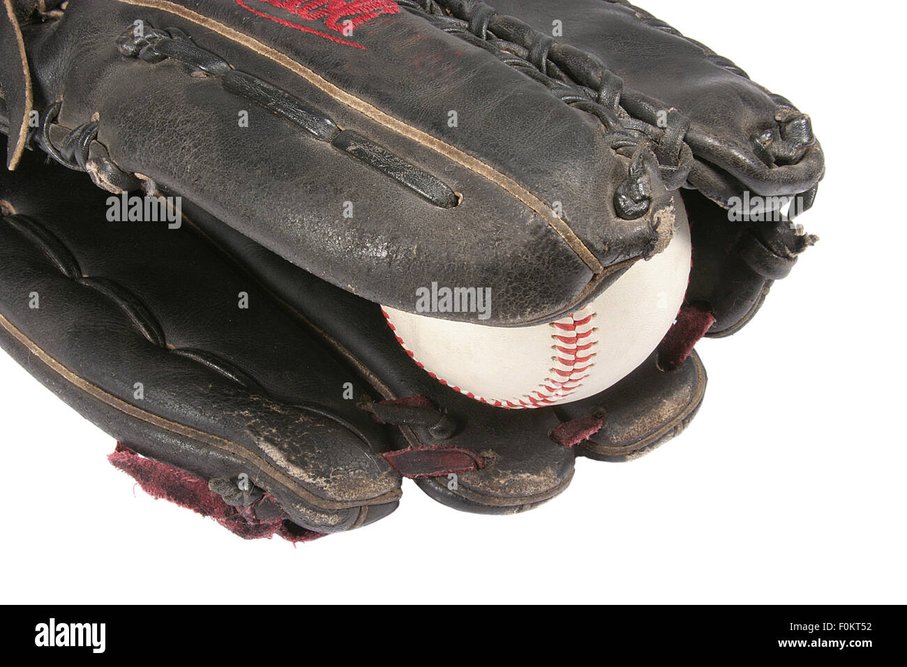 Outfielder's Glove and Ball isolated on white Stock Photo Alamy