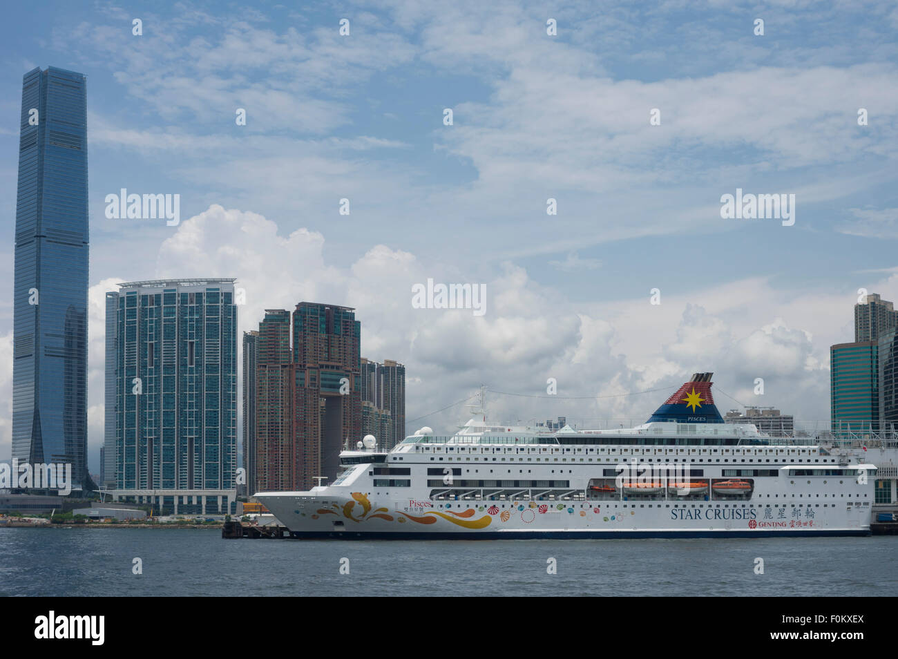 Star Cruises Pisces ship in Hong Kong Port Stock Photo