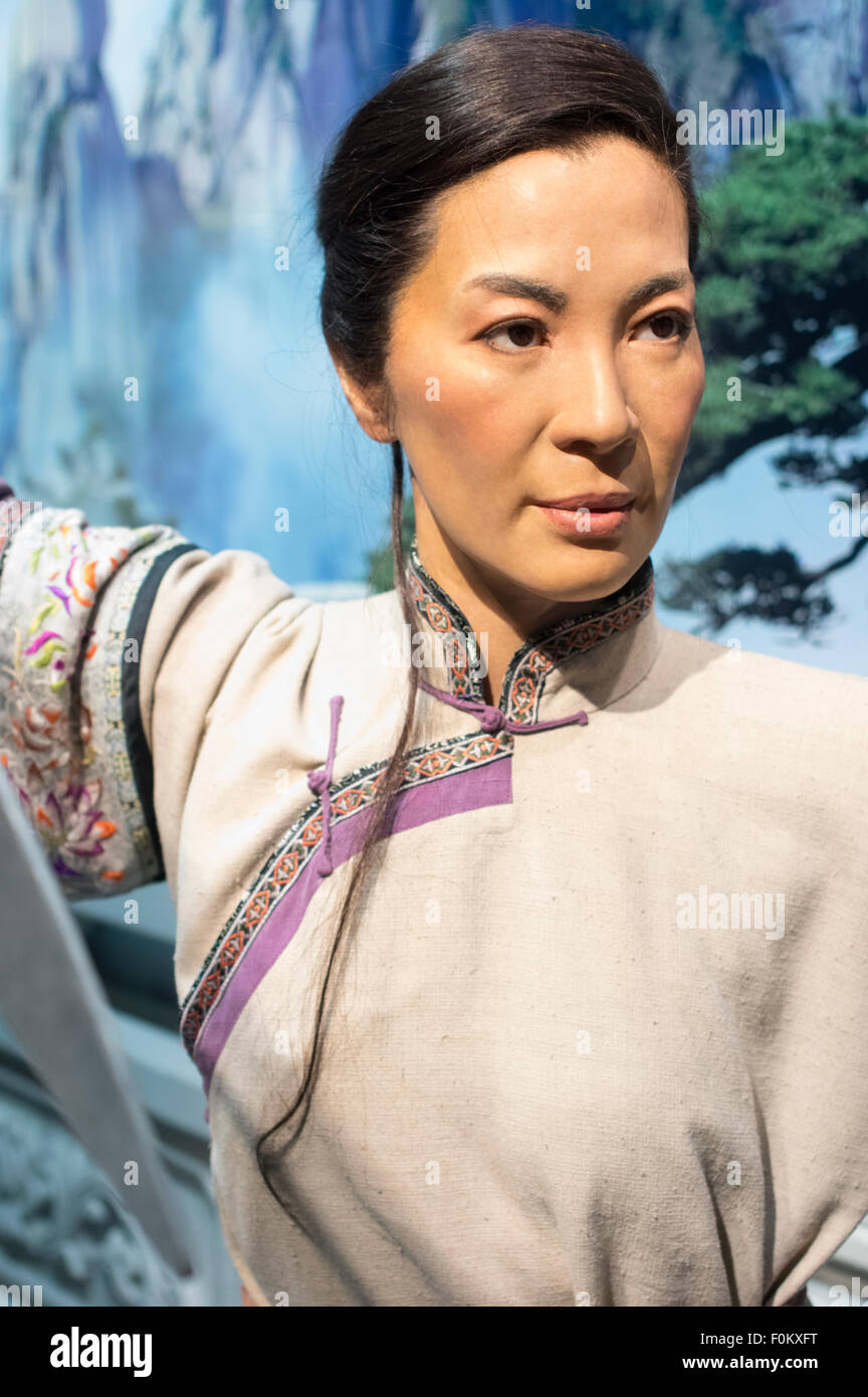 Actress Michelle Yeoh - Madame Tussauds Hong Kong,  wax museum at the Peak Tower on Hong Kong Island Stock Photo