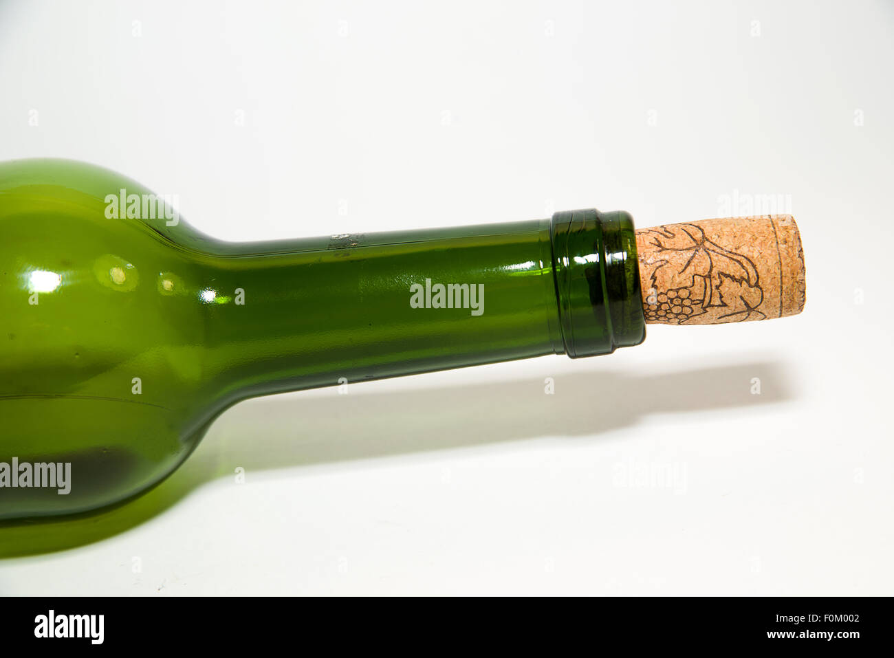 The neck of a wine bottle with a stopper Stock Photo - Alamy