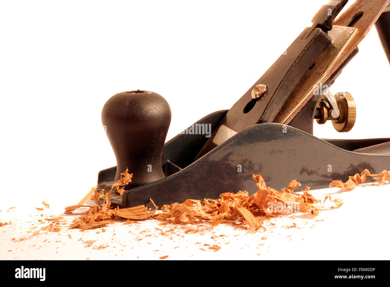 Old style wood planer isolated on a white background Stock Photo Alamy