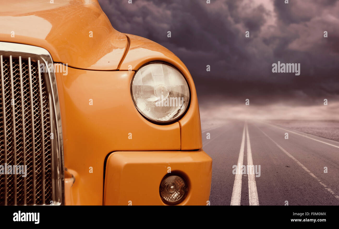 yellow car headlight Stock Photo Alamy