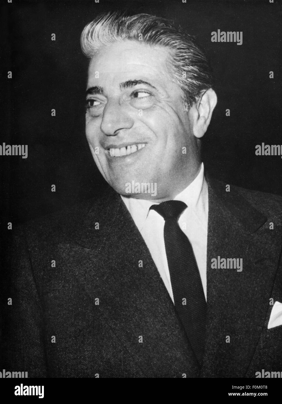 Onassis, Aristoteles, 15.1.1906 - 15.3.1975, Greek businessman (shipowner), portrait, London, 22.11.1958, Stock Photo