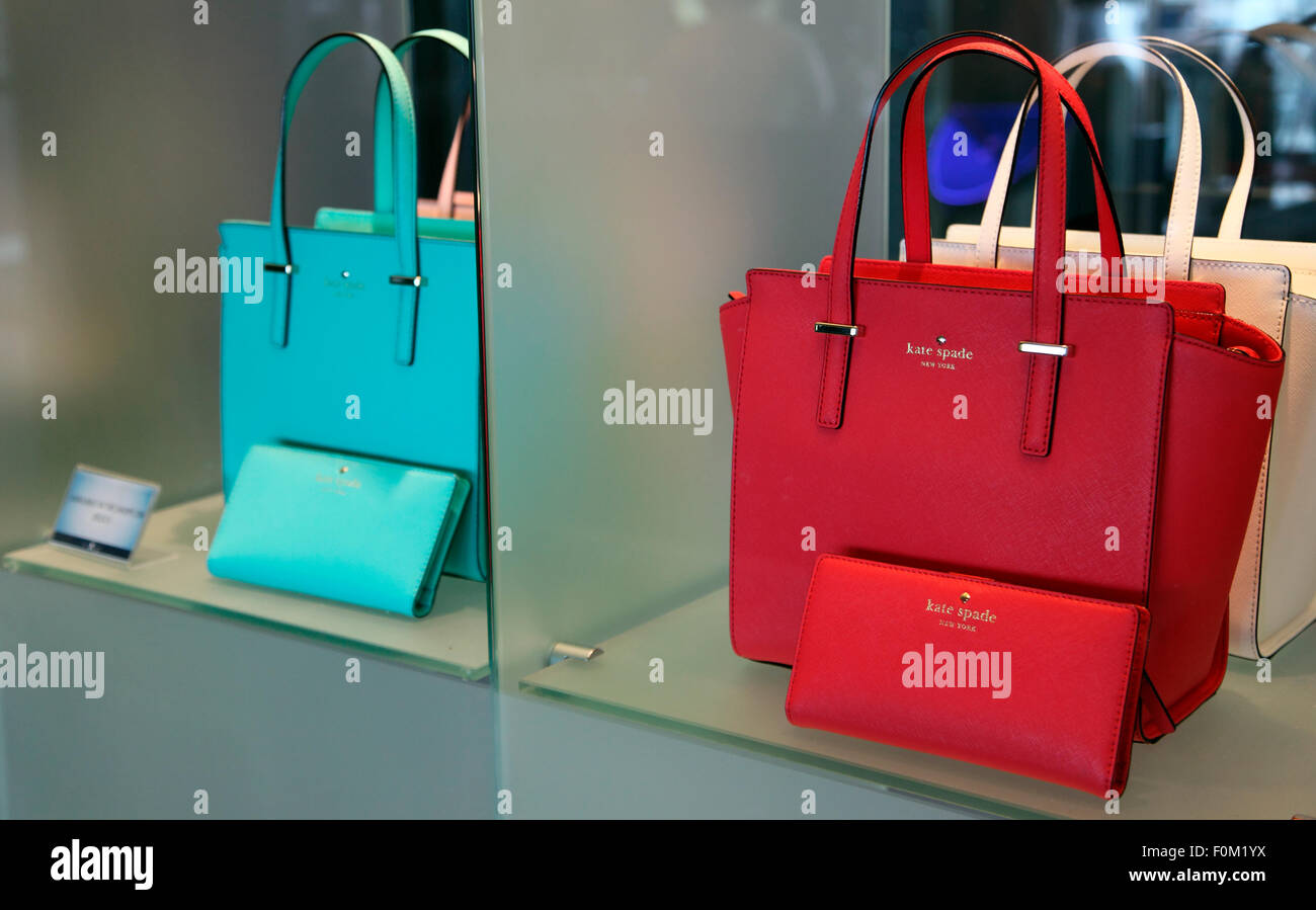 Kate Spade handbags on sale aboard MV Celebrity Silhouette. Stock Photo
