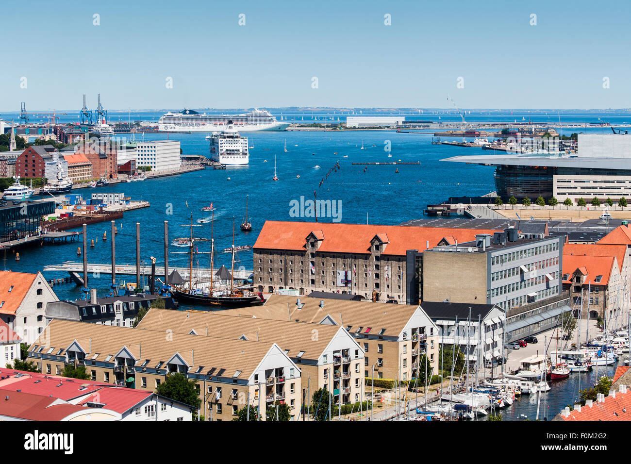 Copenhagen with Opera and Harbour, Denmark Stock Photo