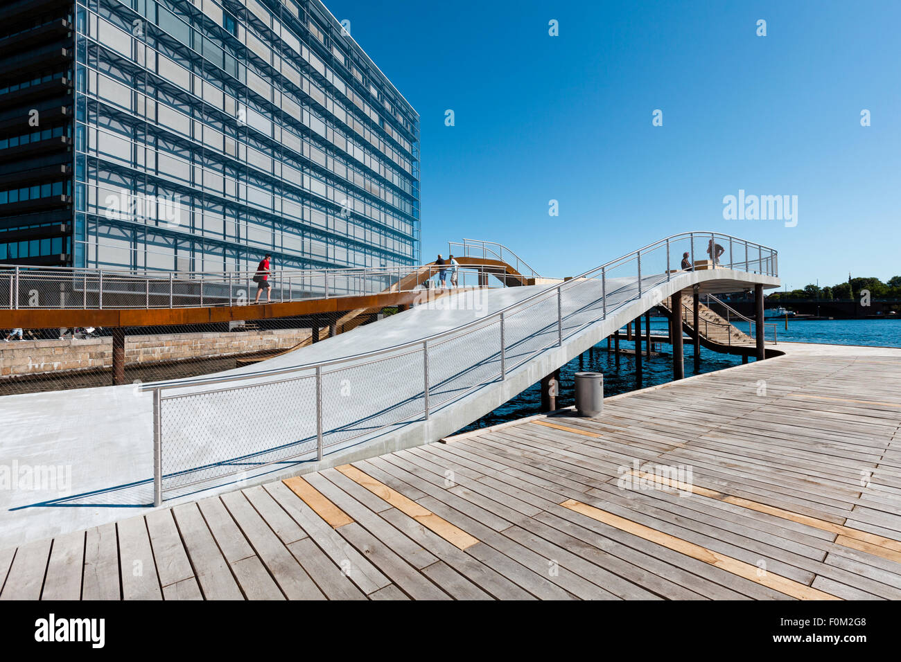 The Kalvebod Waves, Promenade in Kalvebod Brygge, Copenhagen, Denmark Stock Photo