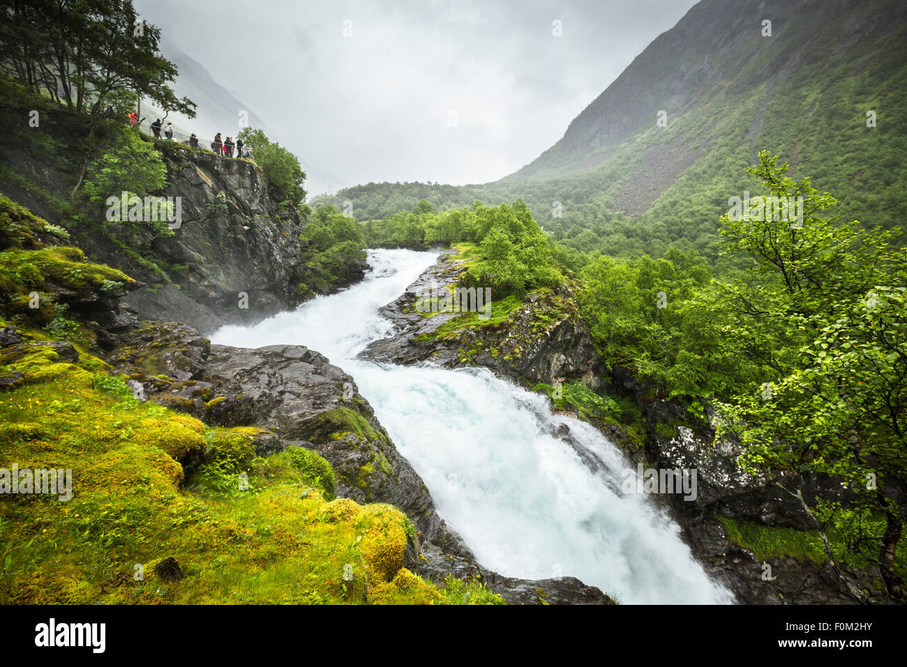 Øvstebrufossen Waterfall, Norway Stock Photo