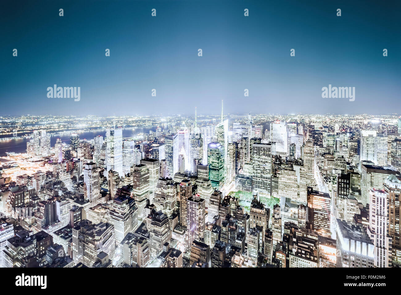 Midtown Manhattan at night, New York, USA Stock Photo