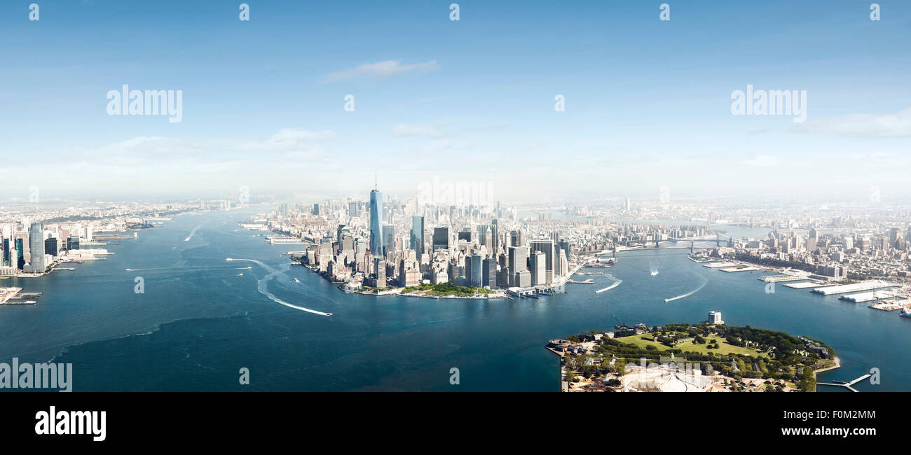 Manhattan with One World Trade Center, New York, USA Stock Photo