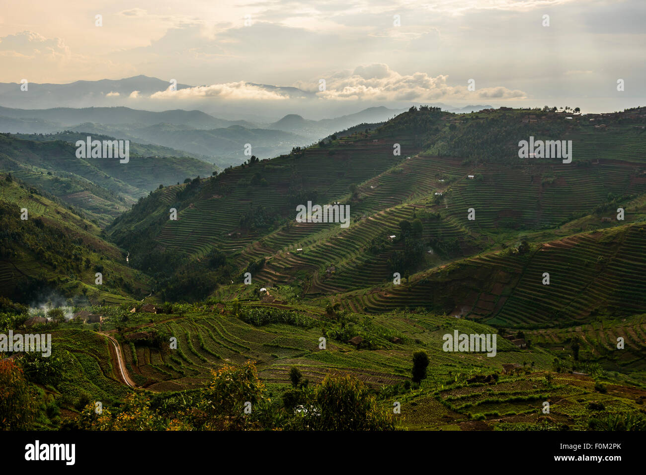 Mountains of western Rwanda, Africa Stock Photo
