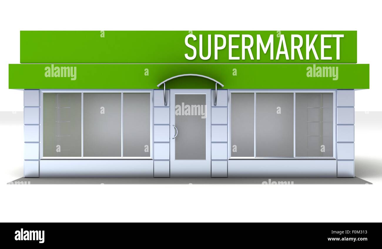 Illustration of shop or minimarket kiosk exterior Stock Photo - Alamy