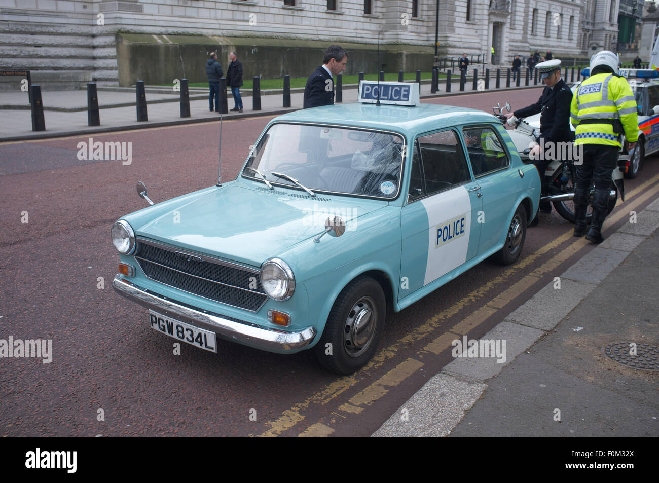 A police Austin 1100 part of the Metropolitan Police's historic vehicles collection Stock Photo