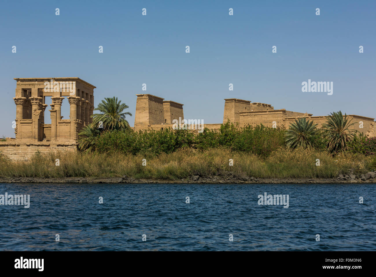 Trajan's Kiosk and temple of Isis, Philae, Aswan, Egypt Stock Photo