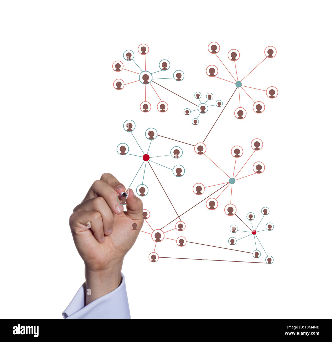 Business man drawing social network Stock Photo
