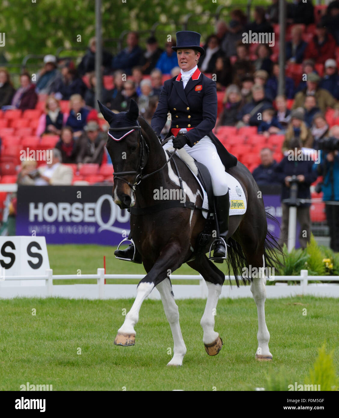 Nicola Wilson and BELTANE QUEEN - Dressage phase - Mitsubishi Motors Badminton Horse Trials, Badminton House, Wednesday 8th May 2015. Stock Photo