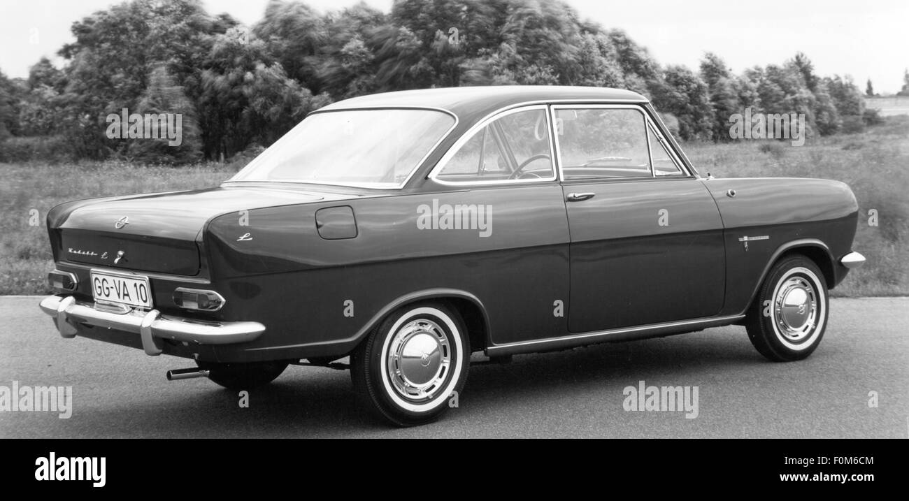 transport / transportation, car, vehicle variants, Opel Kadett B Coupé, view from right behind, 27.8.1963, Additional-Rights-Clearences-Not Available Stock Photo