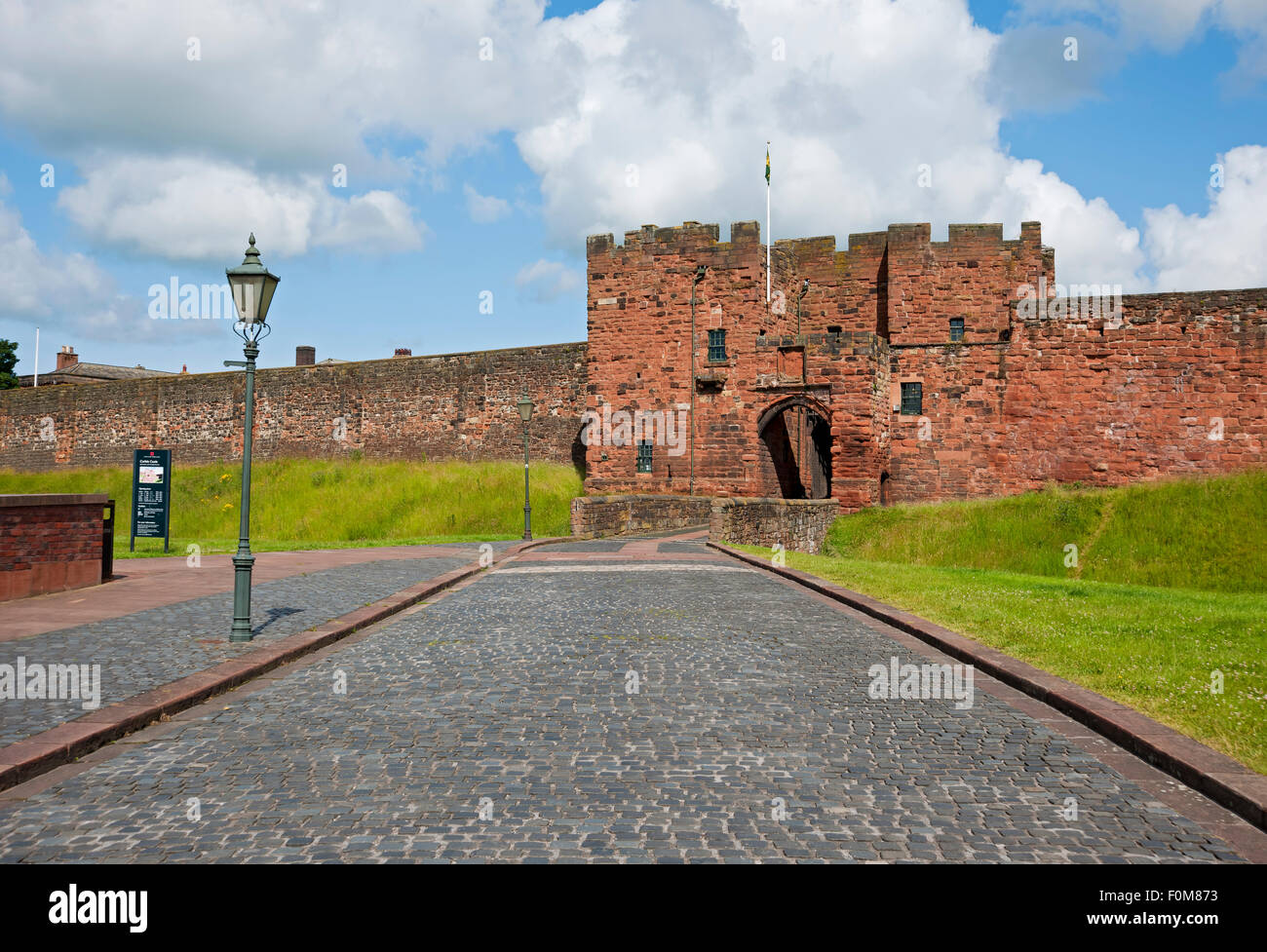 Entrance to the castle in summer Carlisle Cumbria England UK United Kingdom GB Great Britain Stock Photo