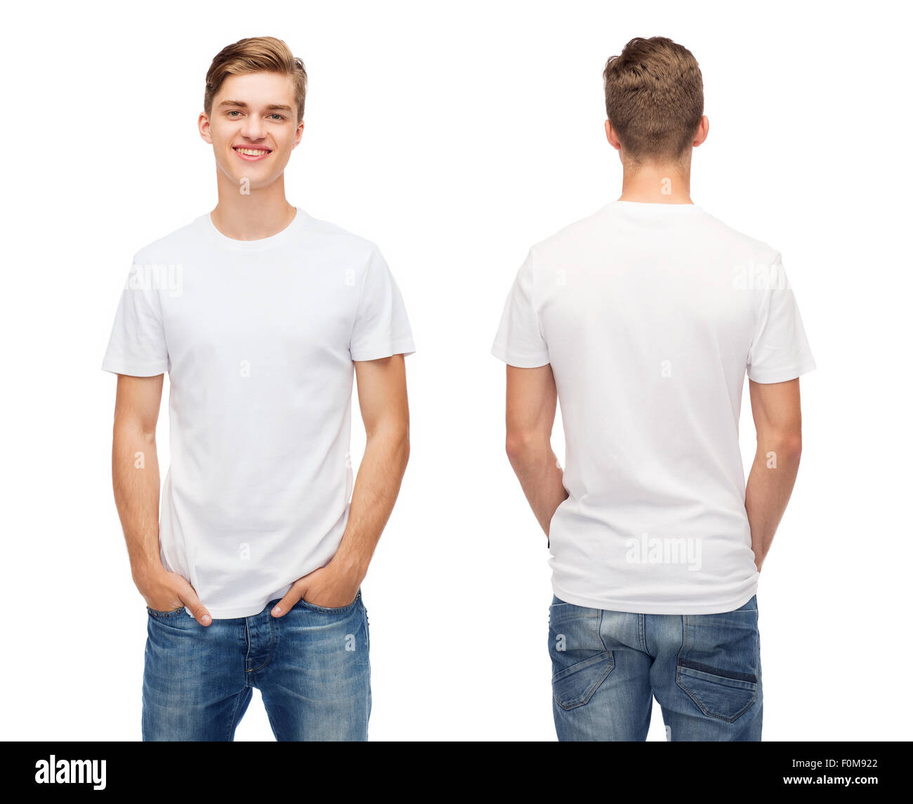 Белая футболка спереди и сзади