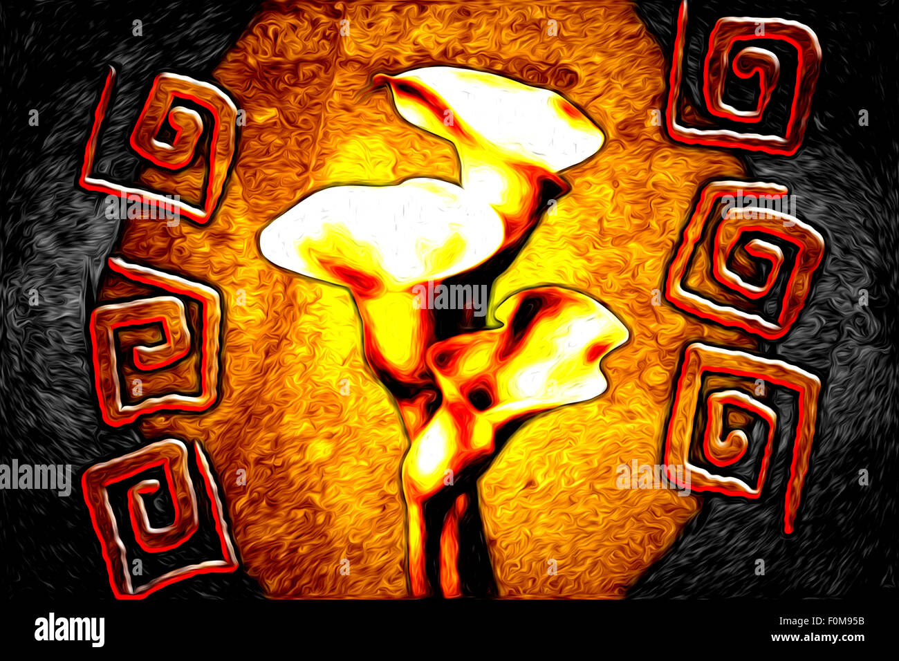 Abstract flower oil painting Stock Photo - Alamy