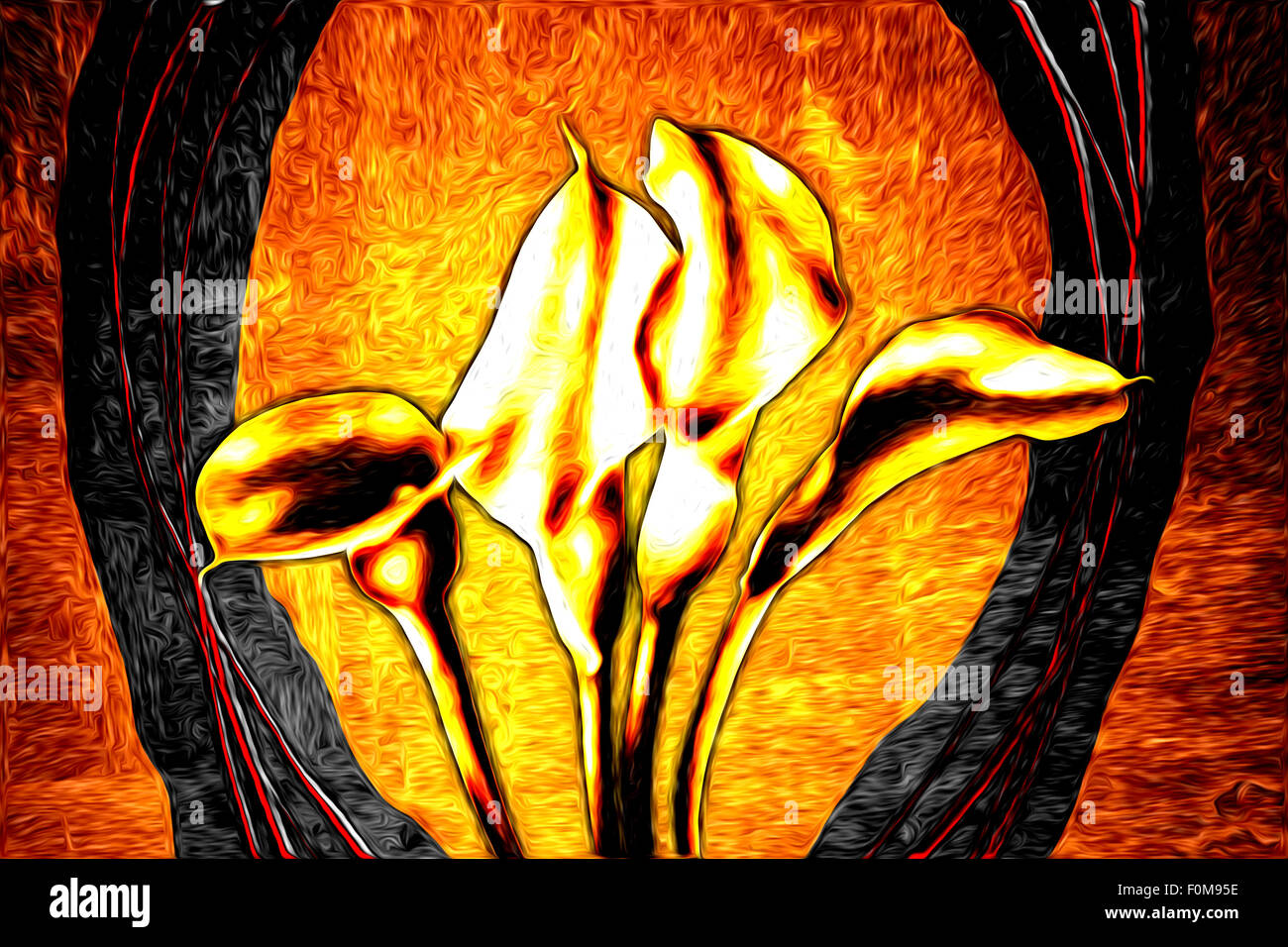 Abstract flower oil painting Stock Photo - Alamy