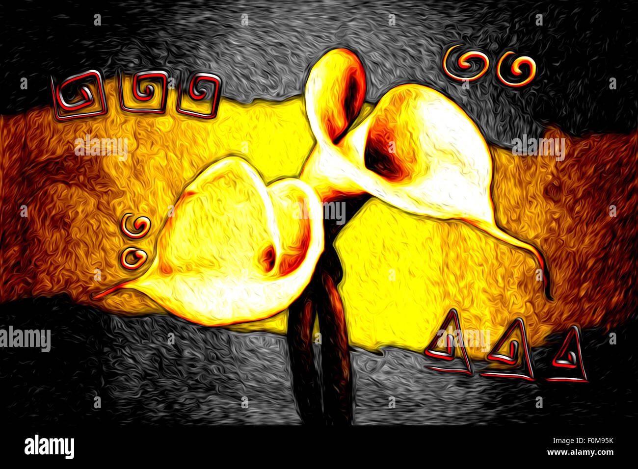 Abstract flower oil painting Stock Photo - Alamy