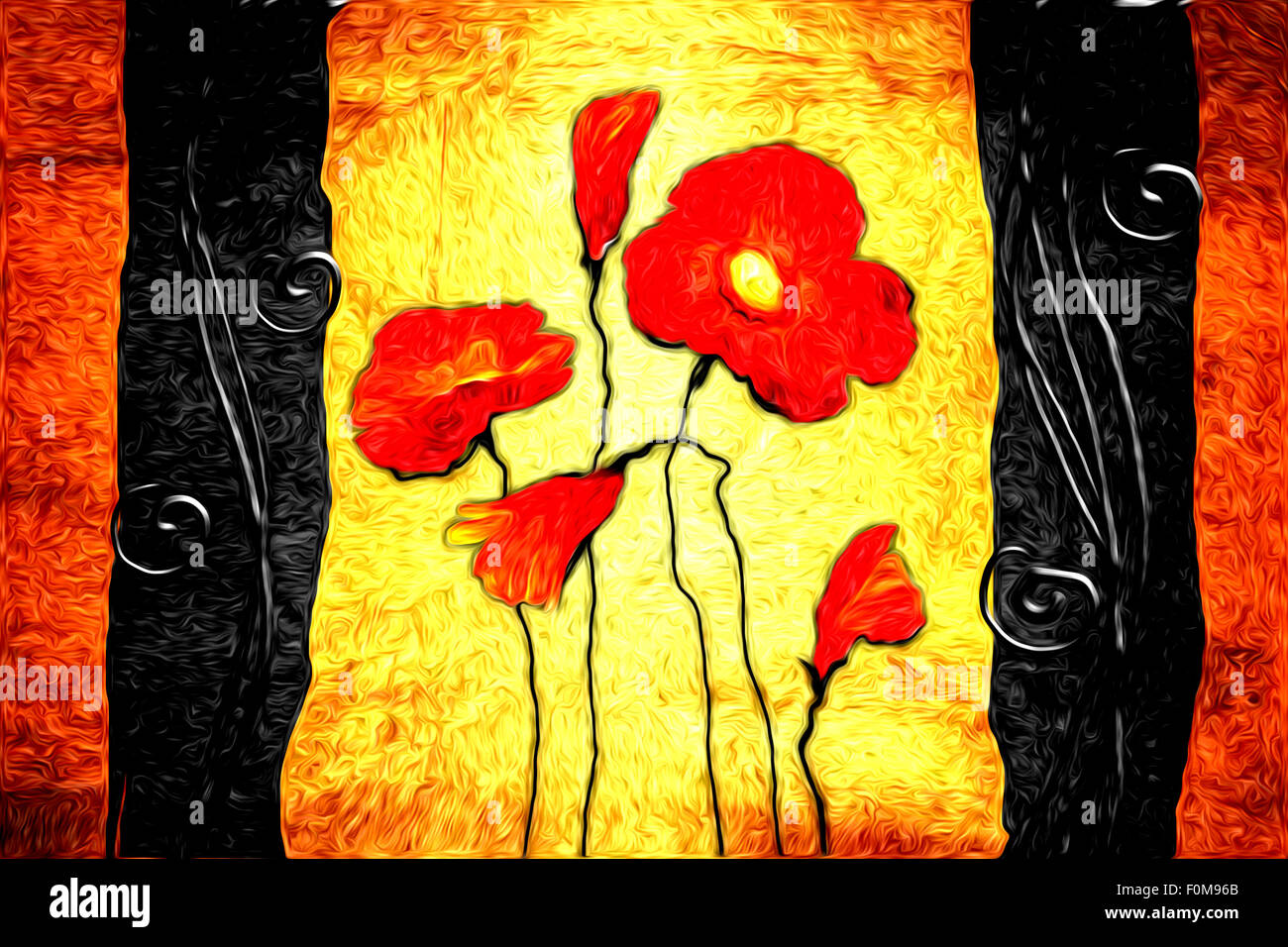 Abstract flower oil painting Stock Photo - Alamy