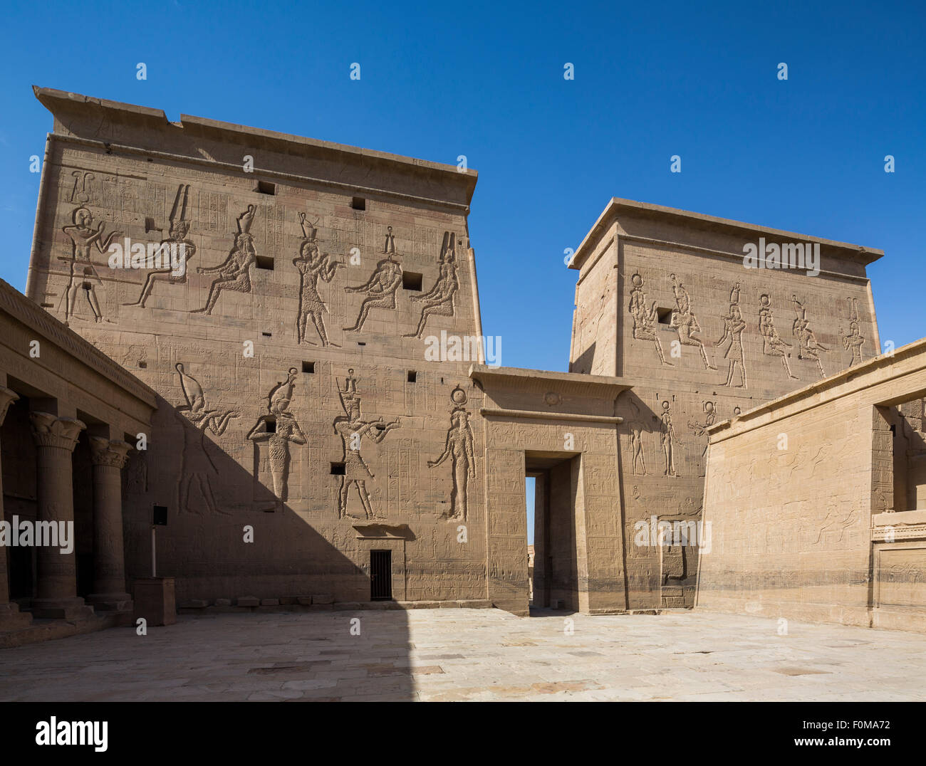pylons, temple of Isis, Philae, Aswan, Egypt Stock Photo