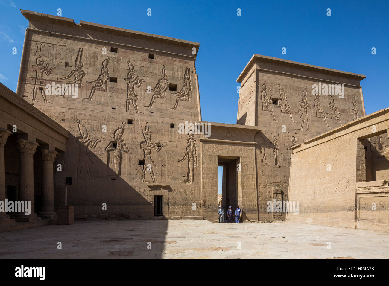pylons, temple of Isis, Philae, Aswan, Egypt Stock Photo
