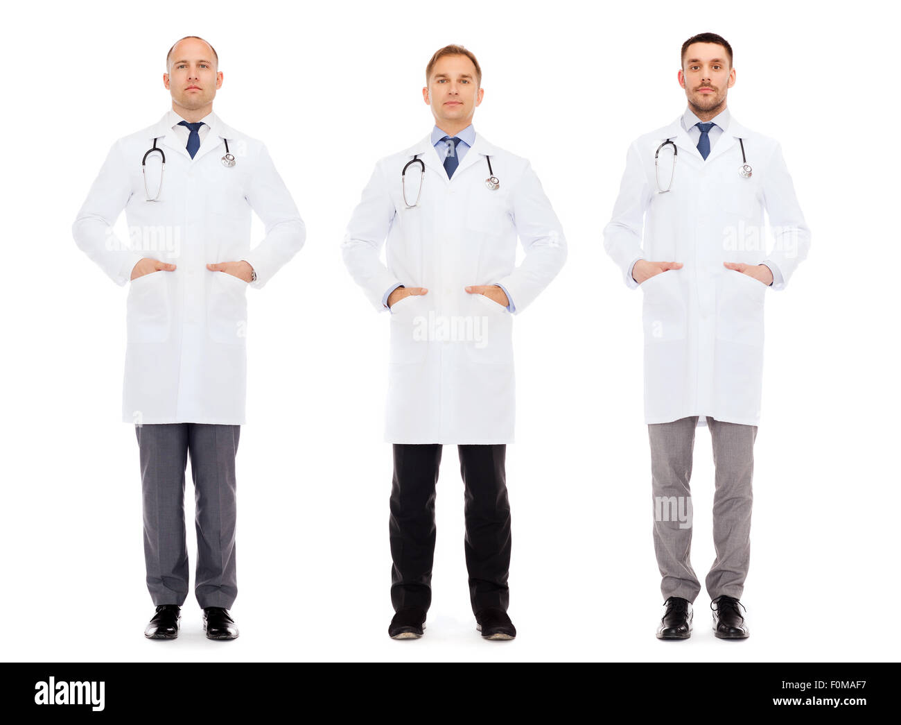 happy doctors with stethoscope Stock Photo