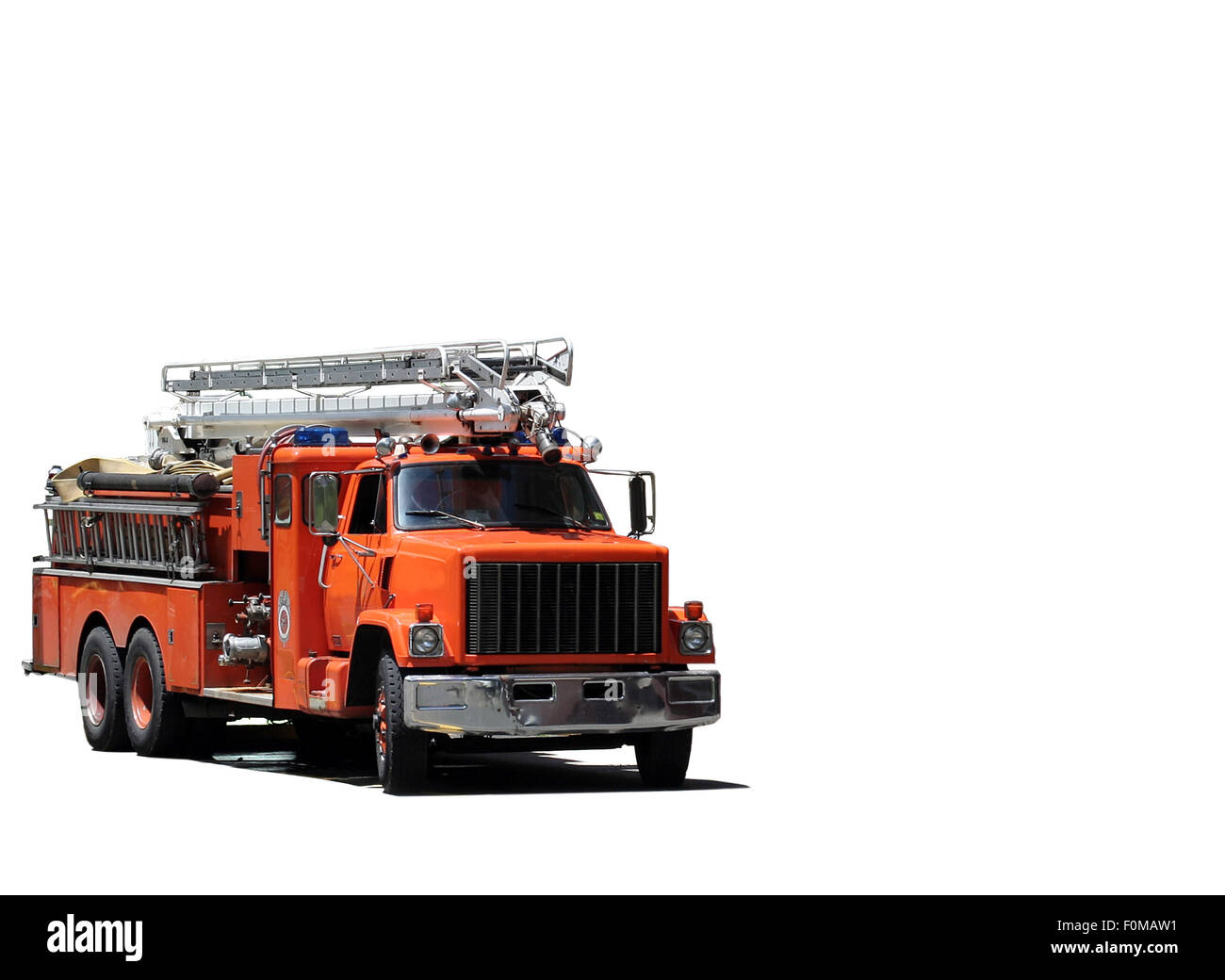 Firetruck isolated on a white background Stock Photo - Alamy