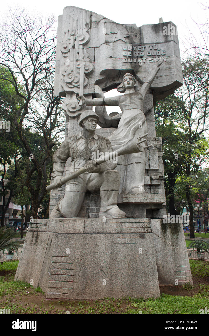 memorial stone in Hanoi for the soldiers who lost their lives in the american Vietnam war Stock Photo