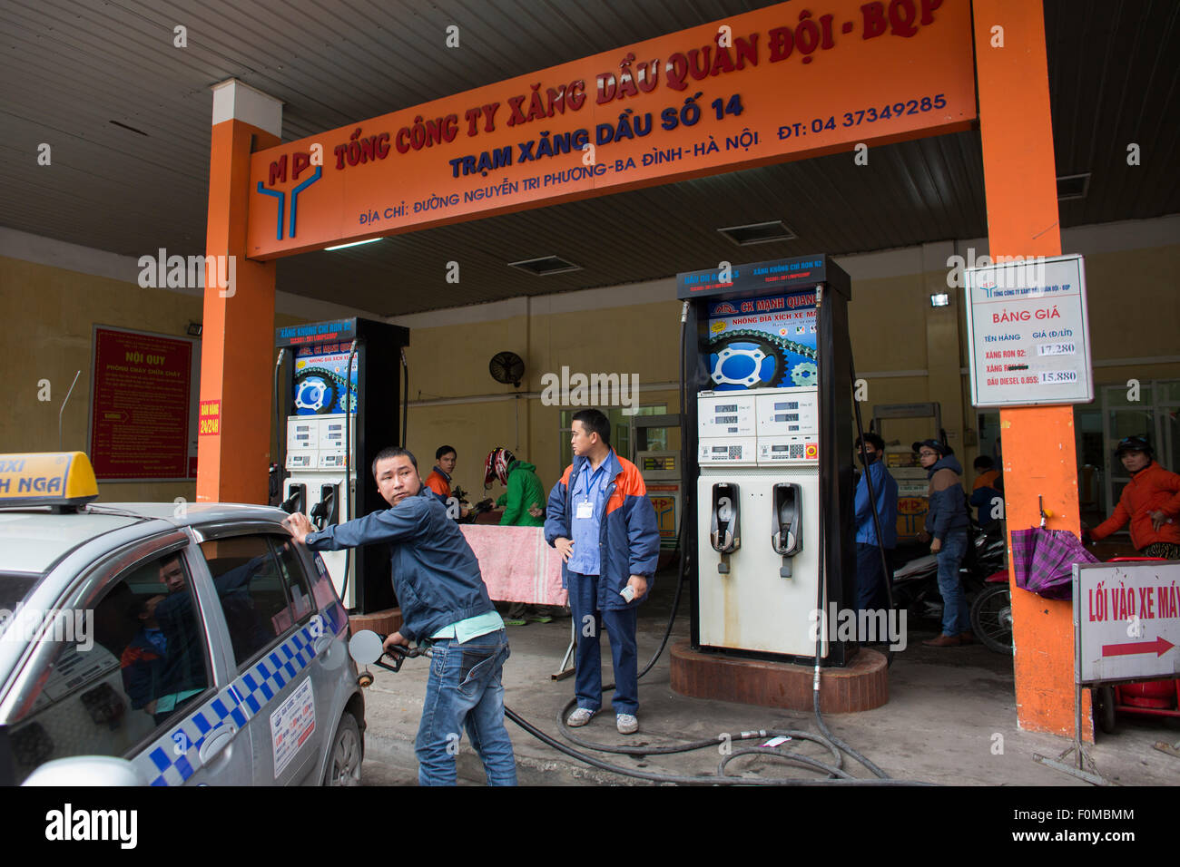 petrol station in Hanoi, Vietnam Stock Photo