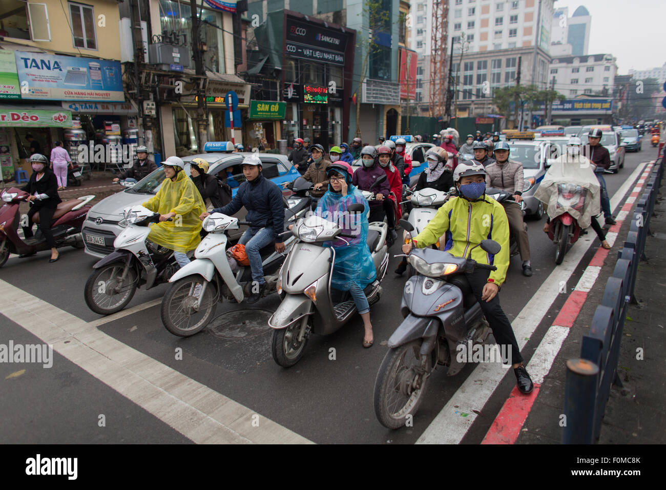 Scooters are the main means of transport in Vietnam Stock Photo
