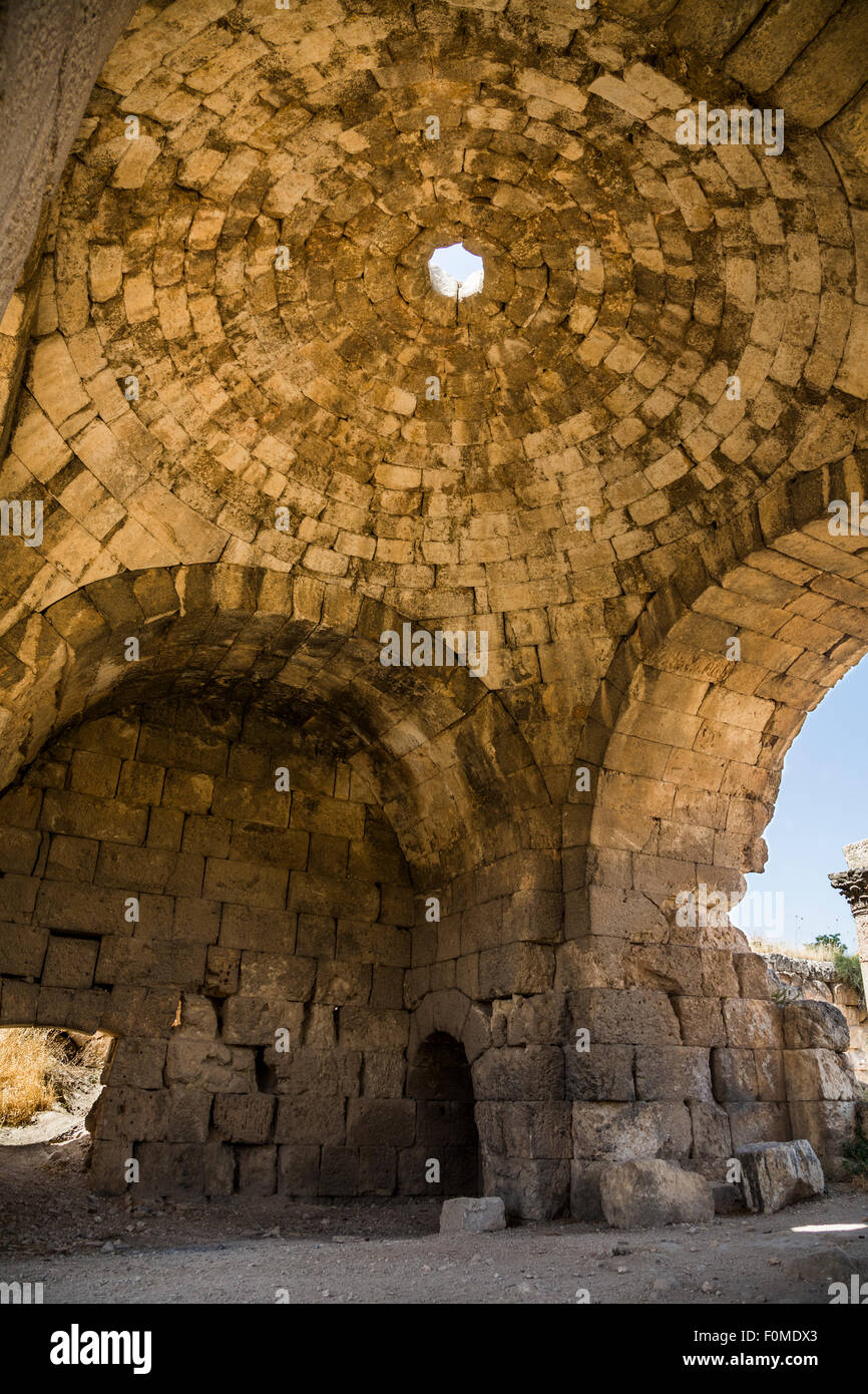 dome on pendentives, west baths, Jerash, Jordan Stock Photo