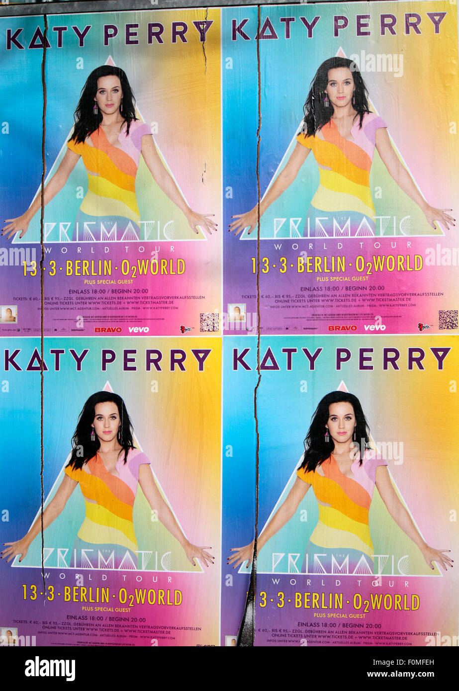 Werbeplakat fuer ein Konzert von 'Katy Perry', Berlin. Stock Photo