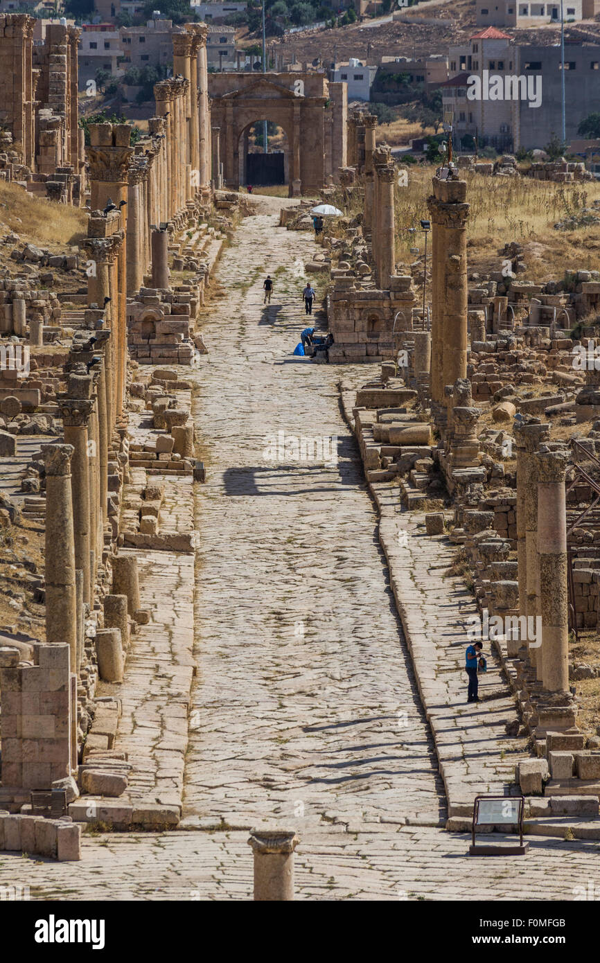 Cardo Maximus, Jerash, Jordan Stock Photo