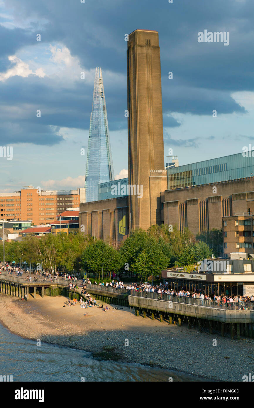 Europe, United Kingdom, England, London, Tate Modern and Shard Stock Photo