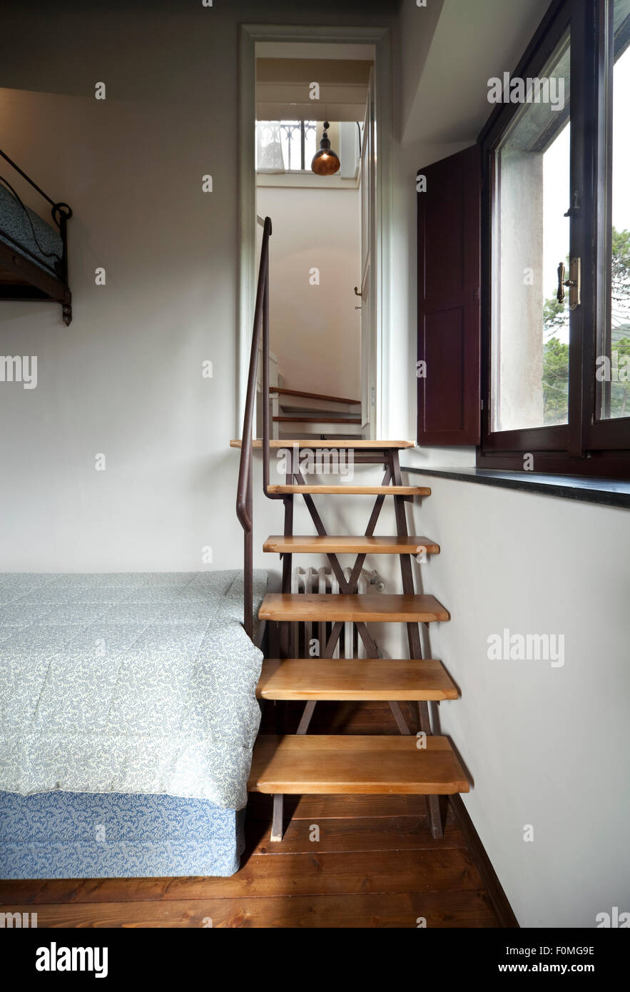 bedroom interior, wrought iron element Stock Photo - Alamy