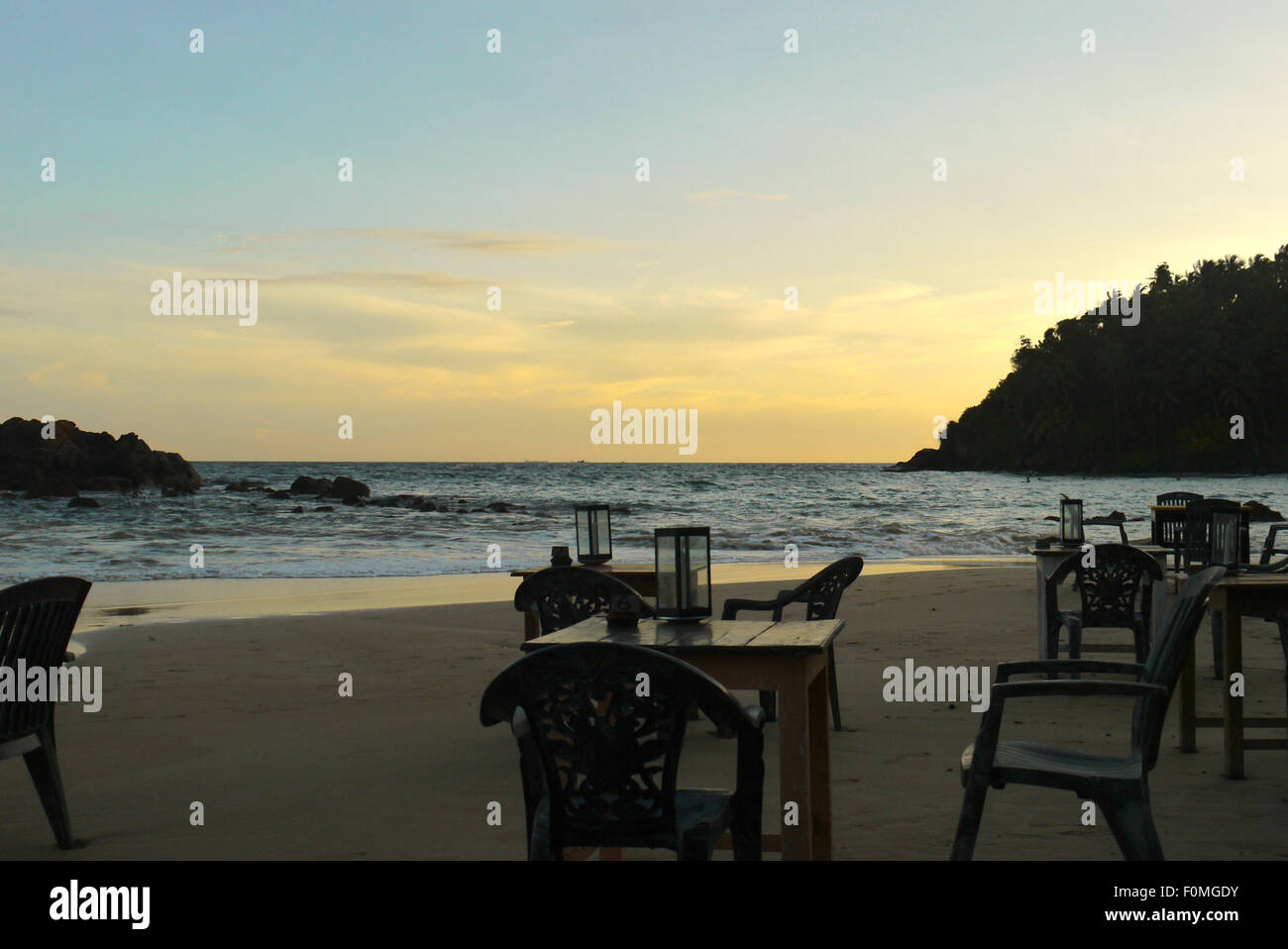 Sunset view from Mirissa Beach, Sri Lanka Stock Photo